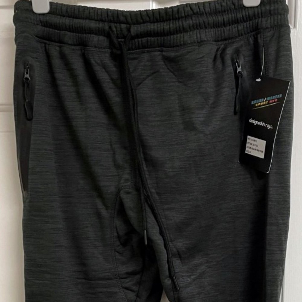 Logan & Martin Sport NYC Tapered Sweat Pants Jogger Pants Heather Black Med NWT